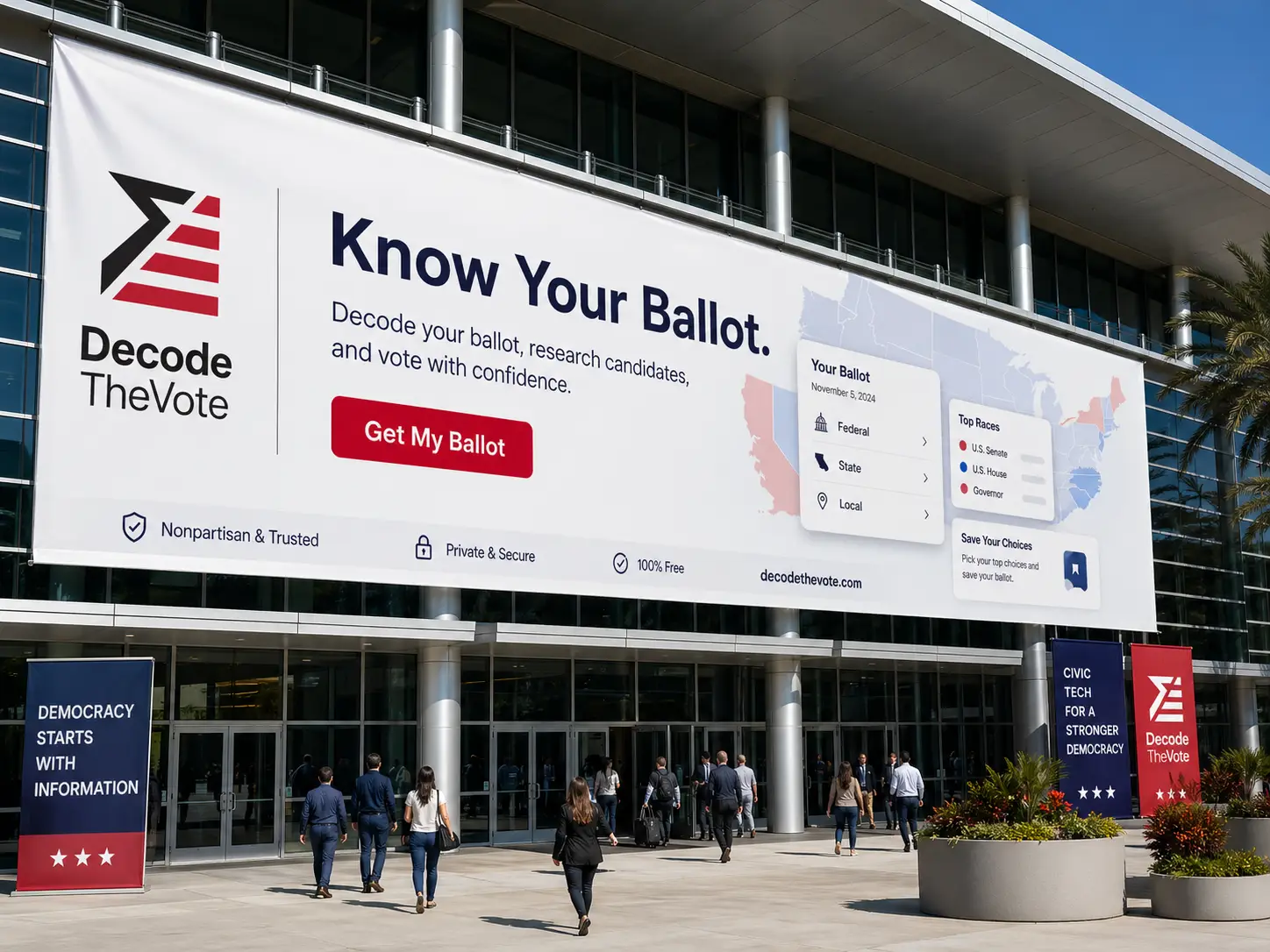 Decode the Vote app and brand design by Cooper, Levy & Partners, a San Francisco design studio (2)